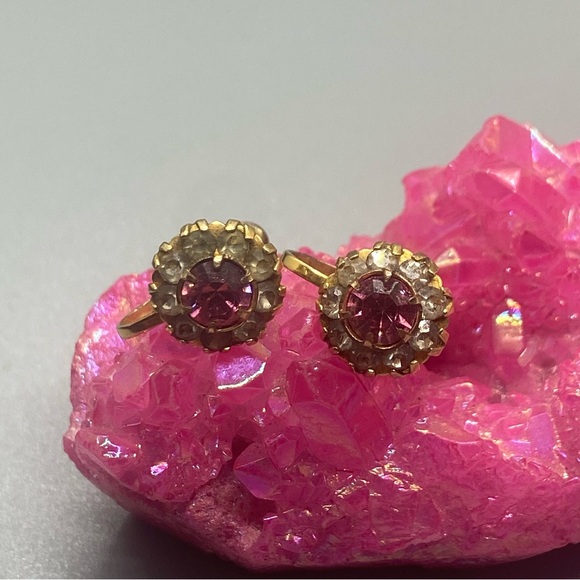 Jewelry - Vintage Pink Vogue California 12K Gold Filled Screw Back Earrings #6176